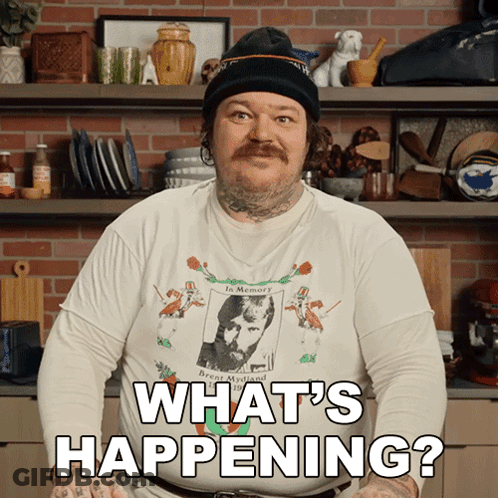 Man In White Shirt With What's Happening GIF