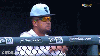 Man In White Sox Hat And Sunglasses GIF
