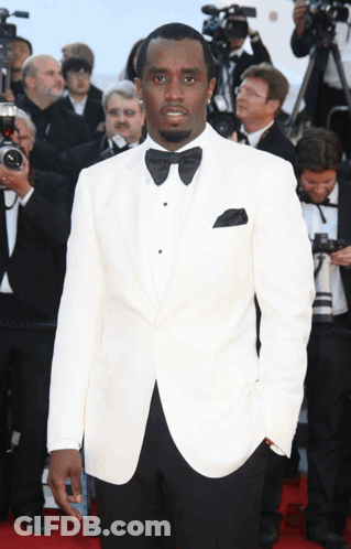 Man In White Suit And Black Bow Tie GIF
