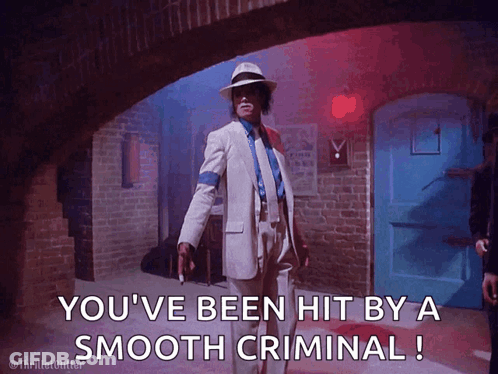 Man In White Suit And Hat Says You Been Hit By Smooth Criminal GIF