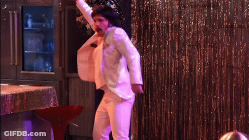 Man In White Suit Dancing Happy Birthday GIF