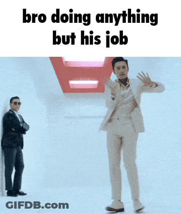 Man In White Suit Dancing Saying Bro Doing Anything But His Job GIF