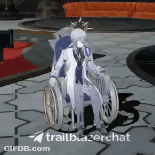 Man In White Suit In Wheelchair GIF