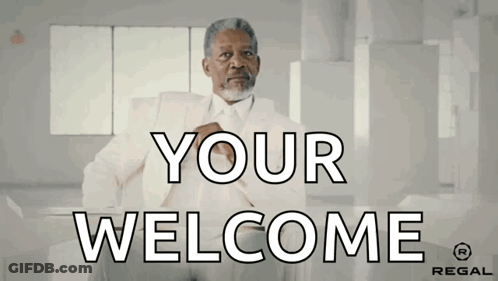 Man In White Suit Saying You Welcome GIF