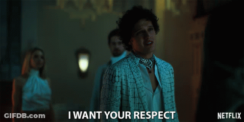 Man In White Suit Says I Want Your Respect Netflix Ad GIF