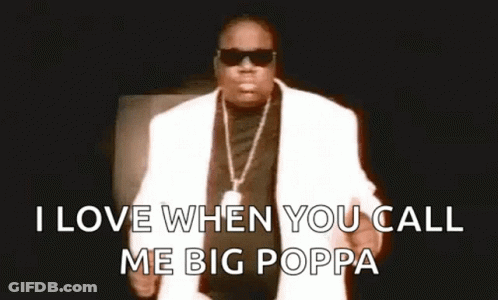 Man In White Suit Sunglasses Saying I Love When You Call Me Big Poppa GIF