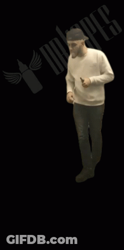Man In White Sweater And Black Hat Smoking GIF