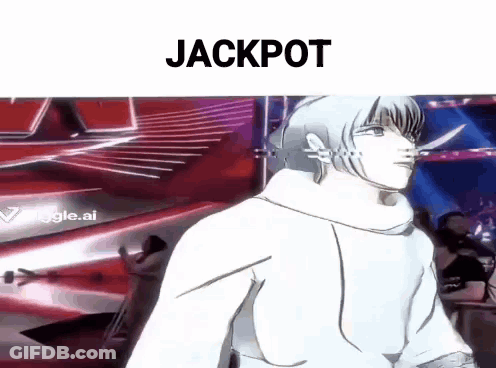 Man In White Sweater Jackpot GIF