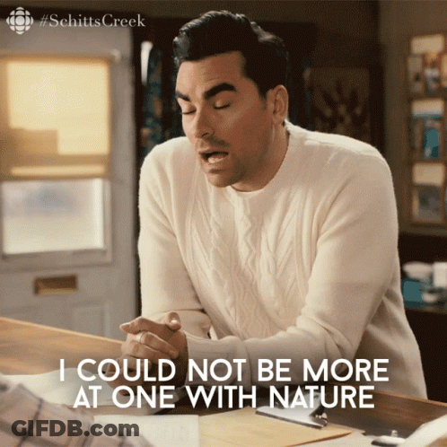 Man In White Sweater Saying At One With Nature GIF