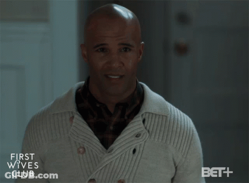 Man In White Sweater Saying First Wives Club GIF