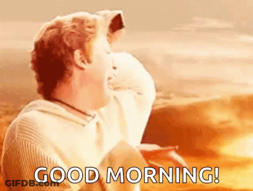 Man In White Sweater Saying Good Morning GIF