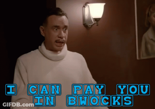 Man In White Sweater Saying I Can Pay You In Brock GIF