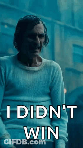 Man In White Sweater Saying I Didn't Win GIF