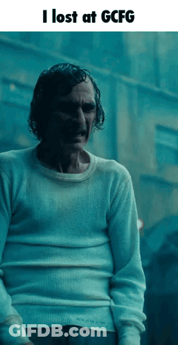 Man In White Sweater Saying I Lost At GCFG GIF