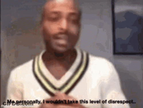 Man In White Sweater Talking About Disrespect GIF