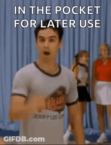 Man In White T-Shirt Pocket For Later Use GIF