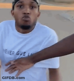 Man In White T-Shirt Saying Never Give Up GIF
