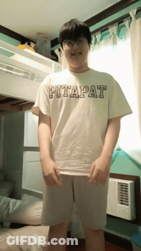 Man In White T-Shirt Saying Pitapat GIF