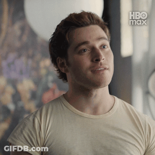Man In White T-Shirt With HBO Max GIF