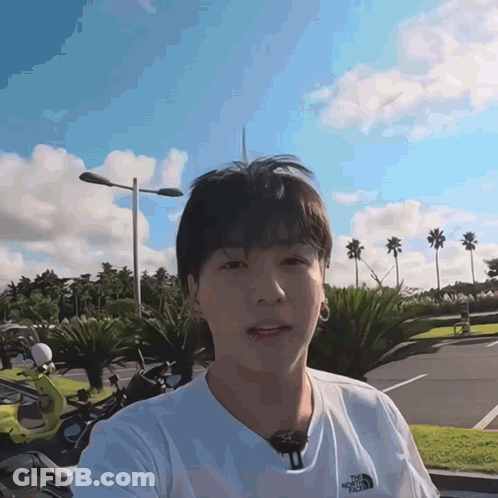 Man In White T-Shirt With The North Face GIF