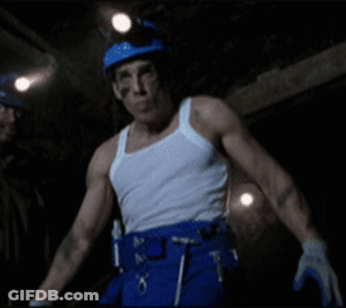 Man In White Tank Top And Blue Hard Hat GIF