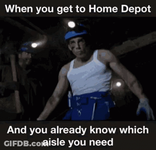 Man In White Tank Top And Blue Shorts When You Get To Home Depot GIF