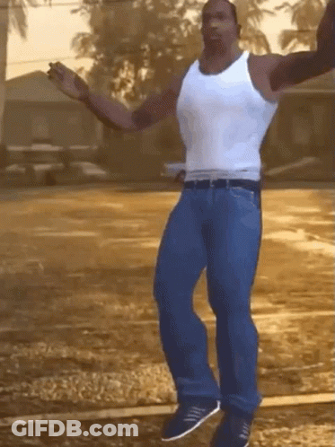 Man In White Tank Top And Jeans Jumping GIF