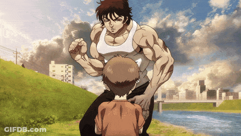 Man In White Tank Top Beside Child GIF
