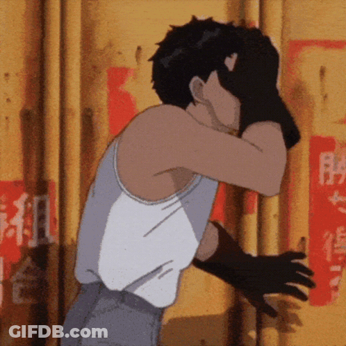 Man In White Tank Top Covering Face GIF
