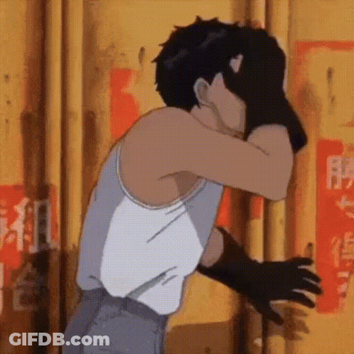 Man In White Tank Top Covering Face GIF