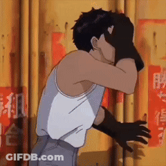 Man In White Tank Top Covering Face GIF