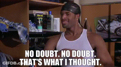 Man In White Tank Top Saying No Doubt GIF