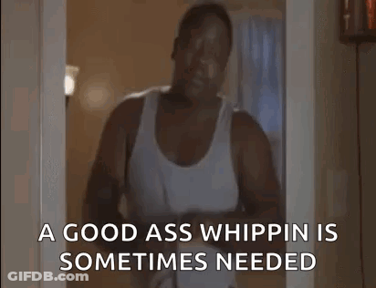 Man In White Tank Top Says A Good Ass Whippin Is Sometimes Needed GIF