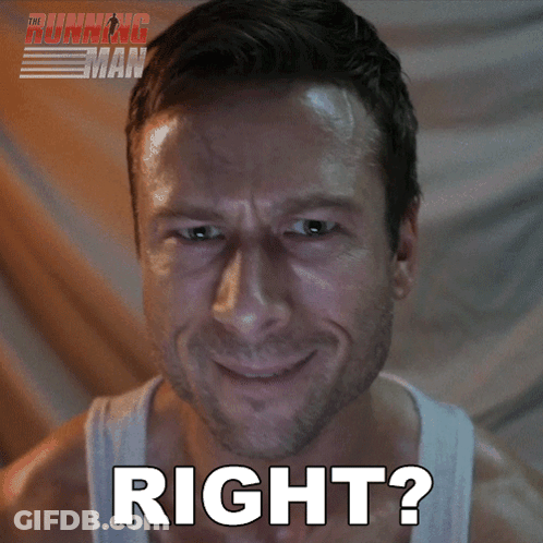 Man In White Tank Top Smiling Saying Right GIF