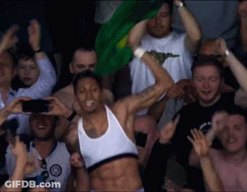Man In White Tank Top With FG Shirt GIF