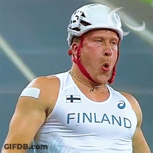 Man In White Tank Top With Finland GIF