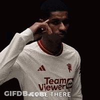 Man In White Team Viewer Shirt Thinking GIF