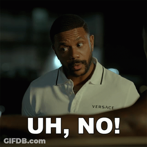 Man In White Versace Polo Saying Uh No GIF