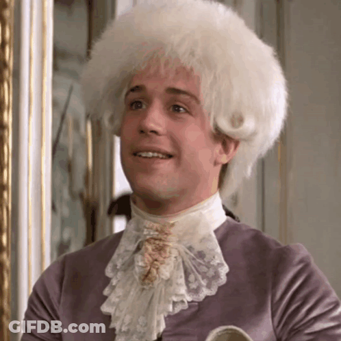 Man In White Wig And Purple Shirt GIF