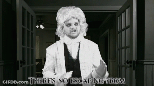 Man In White Wig Hallway There's No Escaping GIF