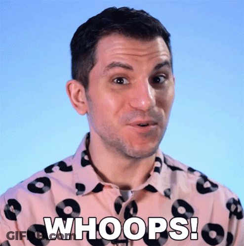 Man In Whoops Shirt Making Funny Face GIF