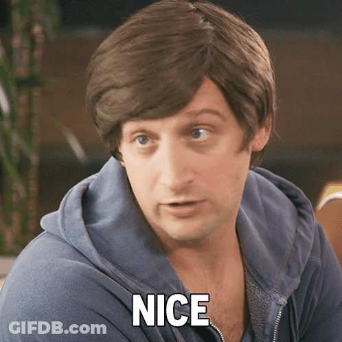 Man In Wig And Blue Hoodie Saying Nice GIF