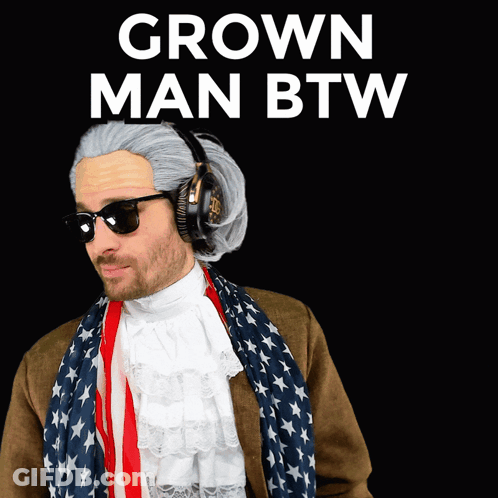 Man In Wig And Headphones Grown Man Btw GIF