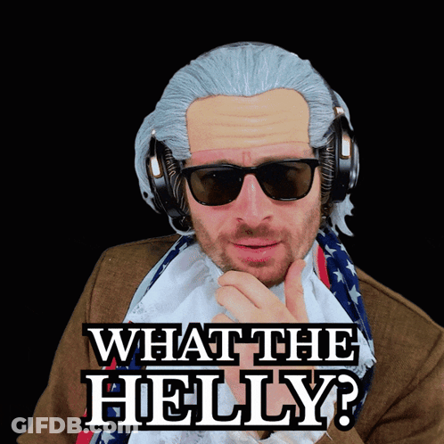 Man In Wig And Sunglasses Asking What The Hell GIF