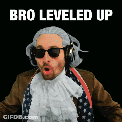 Man In Wig And Sunglasses Bro Leveled Up GIF