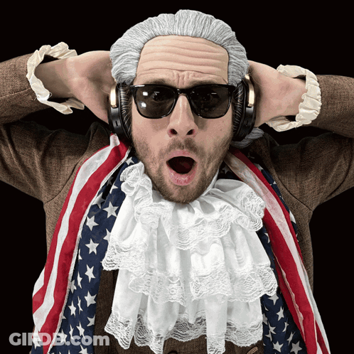 Man In Wig And Sunglasses Covering Ears GIF
