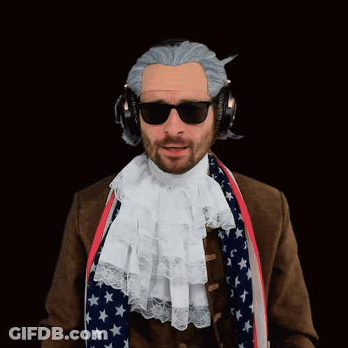 Man In Wig And Sunglasses Giving Peace Sign GIF