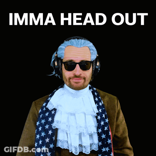 Man In Wig And Sunglasses Imma Head Out GIF