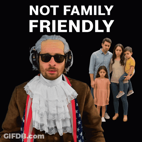Man In Wig And Sunglasses Not Family Friendly GIF