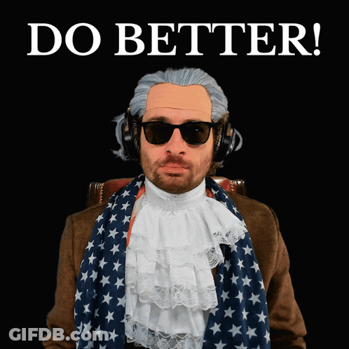 Man In Wig And Sunglasses Pointing Do Better GIF